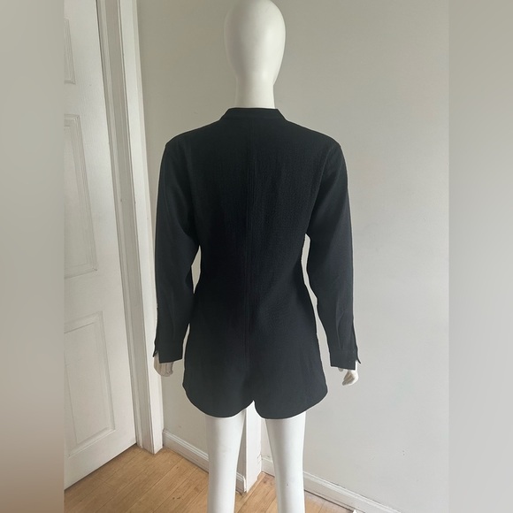 ONIA Womens Black Jumpsuit Size XS Button Down Romper Crinkle Gauge Shorts - Picture 4 of 9